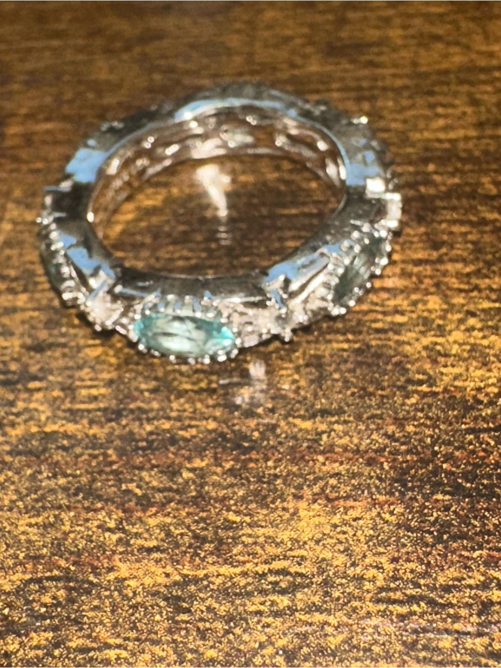 Sterling Silver Eternity Blue   Zircon Band
